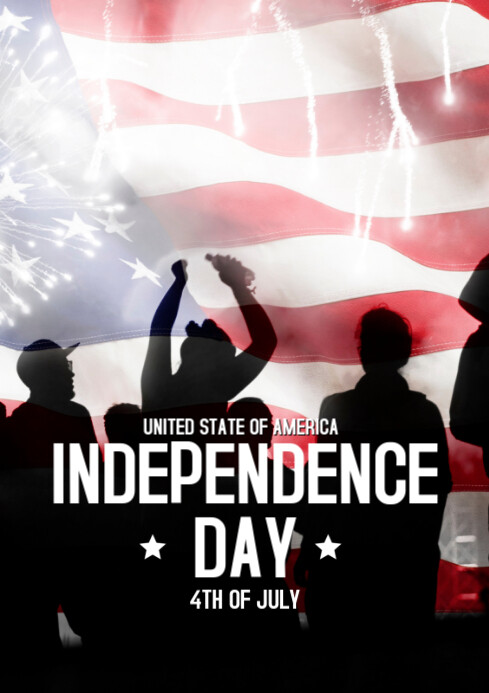 Black 4th Of July A4 template