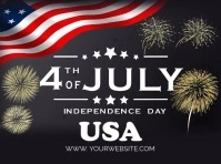 Black  4th Of July Celebration , Us Independence Day Video Yard Sign template
