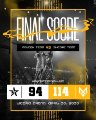 Black Abstract Basketball Final Score Instagram Portrait template