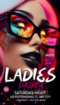 Black Abstract Black Background Neon Ladies P Business Card template