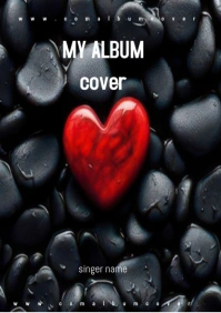 Black Abstract Black Unqie Album Cover Design Template  A4