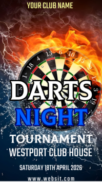 Black Abstract Darts Tournament Instagram Story template