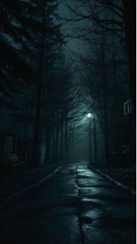 Black Eerie Night Scene Digitalt display Template