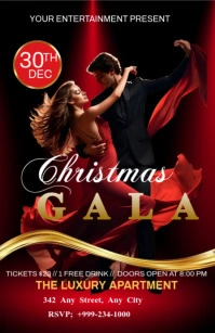 Black Abstract Enchanted Christmas Gala  Tabloid template