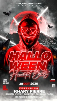 Black Abstract Halloween Hunted House Party  Instagram Story template
