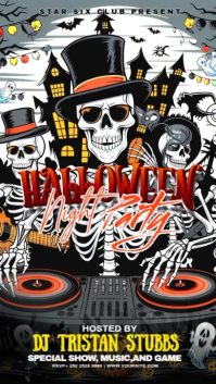 Black Abstract Halloween Night Party Instagram Story template