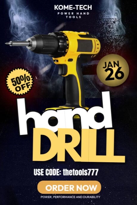 Black Abstract Handrill  Poster template