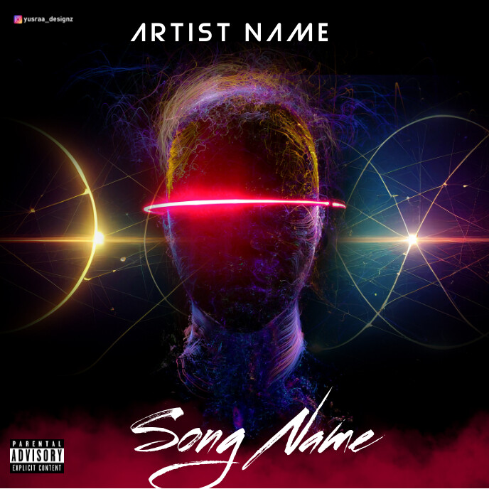 Black Abstract Human Album Cover Template | PosterMyWall