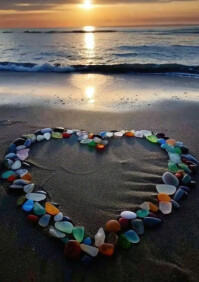 Black Abstract Love Stones A4 template