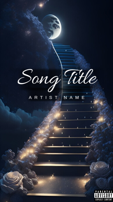 Black Abstract Music Cover Digital Display (9:16) template