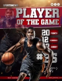 Black Abstract Player Of The Game Flyer (us Letter) Volante (Carta US) template