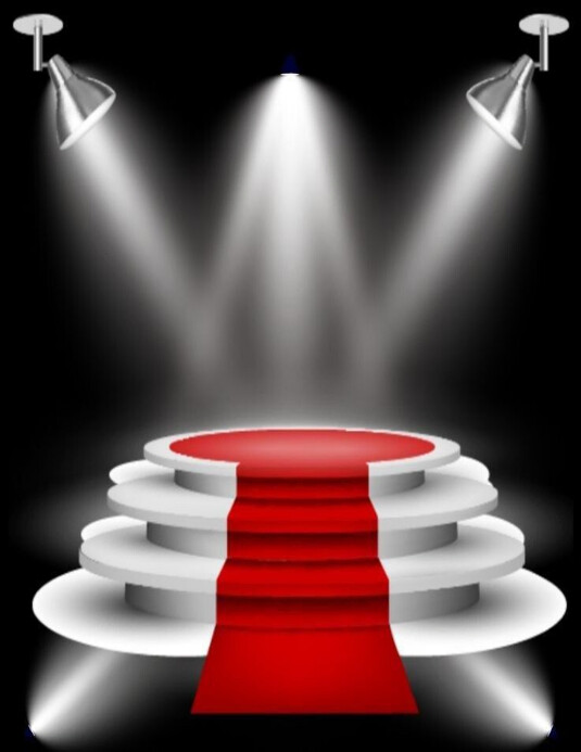 Black Abstract Podium Stage Decoration Flyer (us Letter) template