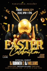 Black Abstract Premium Easter Celebration  Poster template