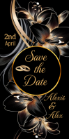Black Abstract Save The Date Roll Up Banner 3' × 6' template