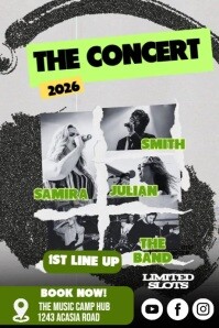 Black Abstract The Concert 2026 Poster Iphosta template