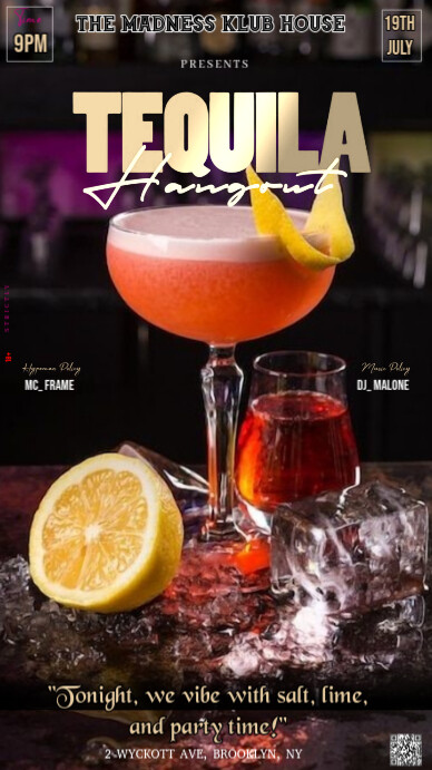 Black Abstract This Image Is A Vibrant And Inviting Poster Design For A "tequila Hangout" Event  Ins Instagram-verhaal template