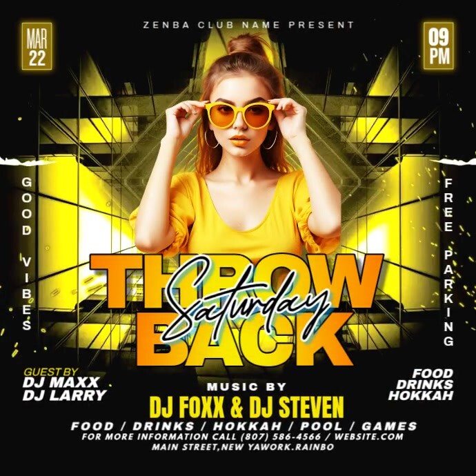 Copy of Black Abstract Throw Back Saturday Party Instagram Post ...