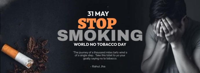 Black Abstract Tobacco Kills Facebook Cover Photo template