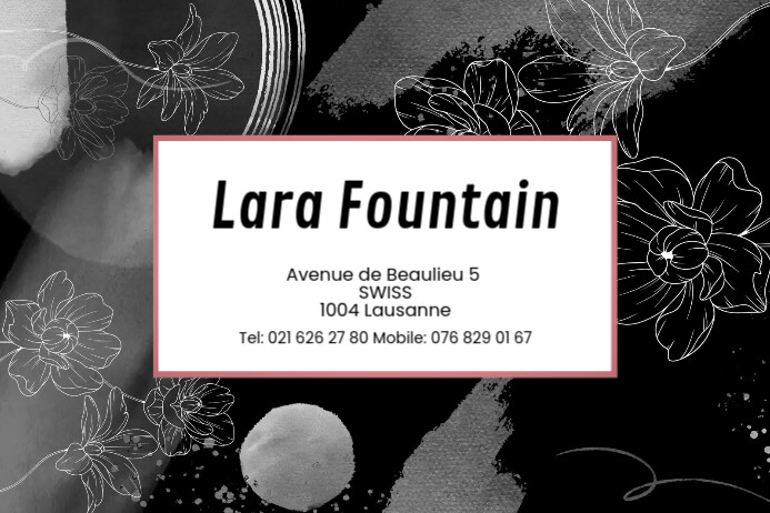 Black Address Label template