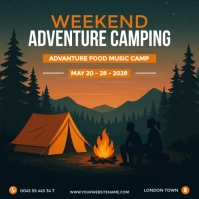 Black Adventure Camping Square (1:1) template