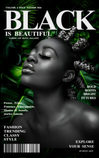 Black african beauty hairstyle melanin magazine cover ideas template editable printable template Kindle-/boekomslagen