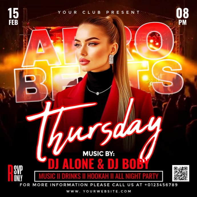 Black Afro Beats Party Instagram Post Video Template | PosterMyWall