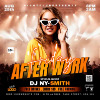 Black After Work Party Instagram Post Video Wpis na Instagrama template
