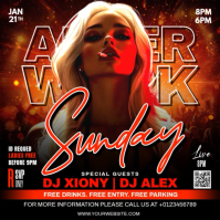 Black After Work Party Square Video template