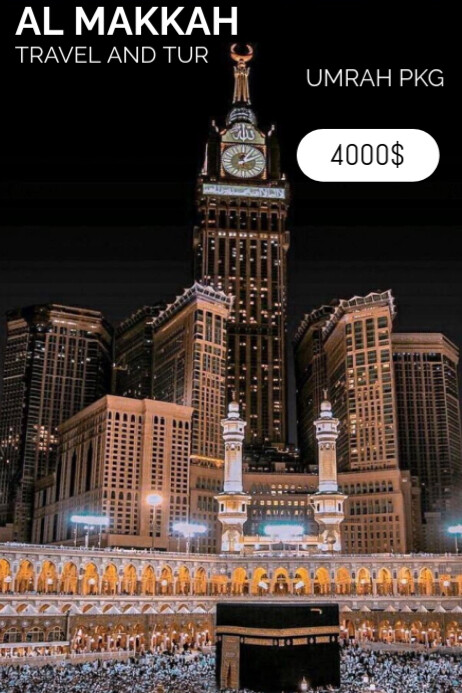 Copy of Black Al Makkah Travel And Tur Poster | PosterMyWall