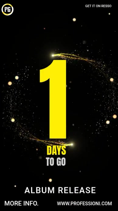 Plantilla de Black Album Release Countdown Instagram Story Video ...