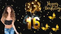 Happy Birthday  16 Year Pantalla Digital (16:9) template