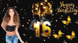 Happy Birthday  16 Year Pantalla Digital (16:9) template