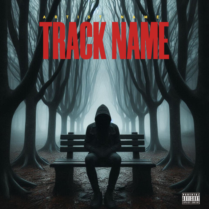 Black Alone Man Hidden Face Dark Album Cover Template | PosterMyWall