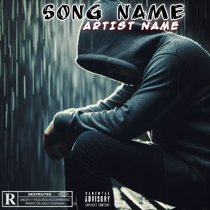 Black Alone Man Song Album Cover Template | PosterMyWall