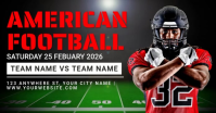 Black American Football Event Facebook Shared Image Video template