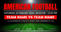Black American Football Event Facebook Shared Image Video template
