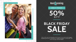 Black and blue Black Friday sale Twitter post template