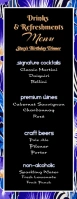 Black And Blue Flowers Drinks And Refreshments Dinner Party Menu Half Page Letter template