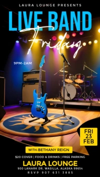 Black and Blue Live Band Instagram Story template