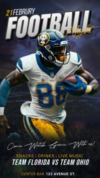 Black and Blue Maximalist 3d Football Instagr Instagram Reel template