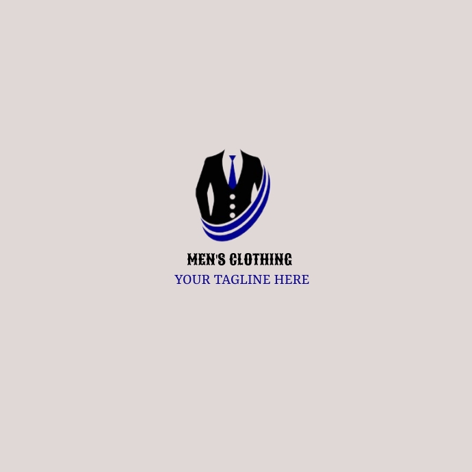 black and blue men's clothing company logo template