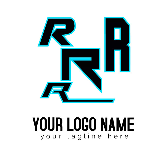Plantilla de Black and blue R logo | PosterMyWall