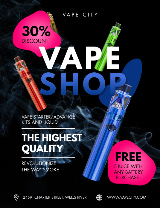 Vape Shop Promotion Flyers Template | PosterMyWall Vape Shop Promotion Flyers Template | PosterMyWall
