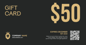 black and gold and white minimal gift card vo Facebook Shared Image template