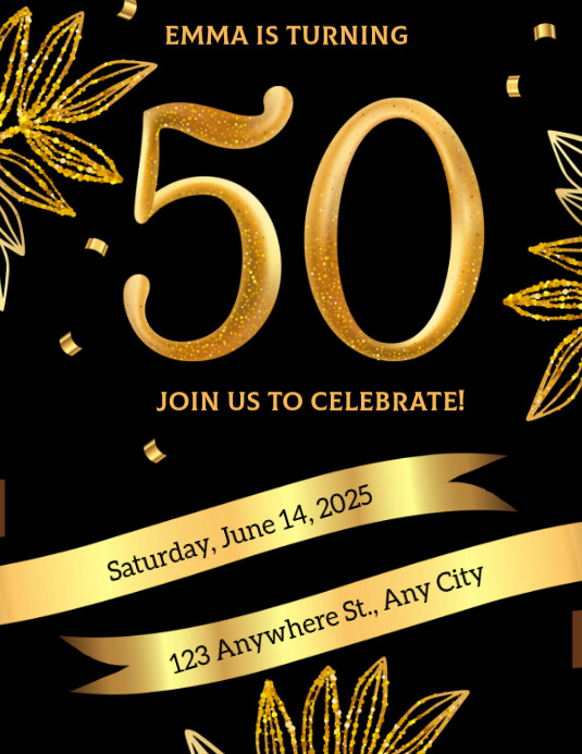 black and gold birthday invitation luxury birthday invitation elegant ...