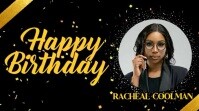 Black and Gold Birthday Video Digital Display (16:9) template