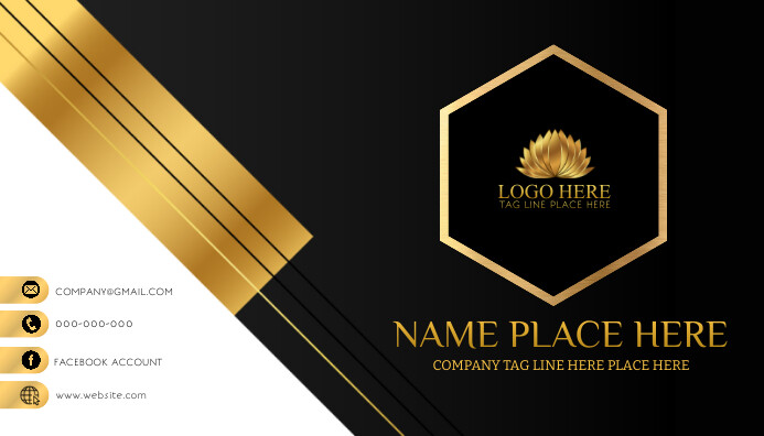 Black and gold business card 名片 template