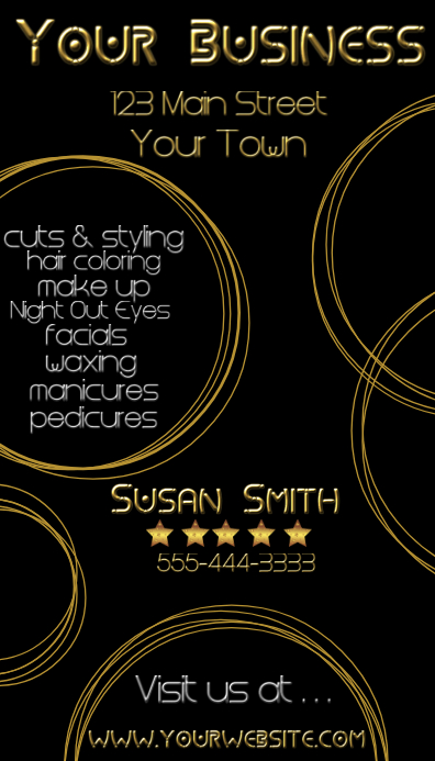 Schwarz Und Gold Visitenkarte Vorlage Postermywall