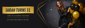 Black and Gold Celebration Email Header template