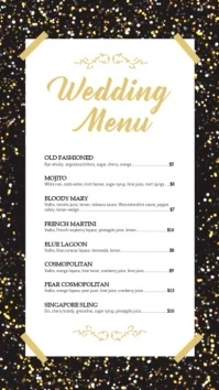 Black and Gold Digital Display Cocktail Menu template
